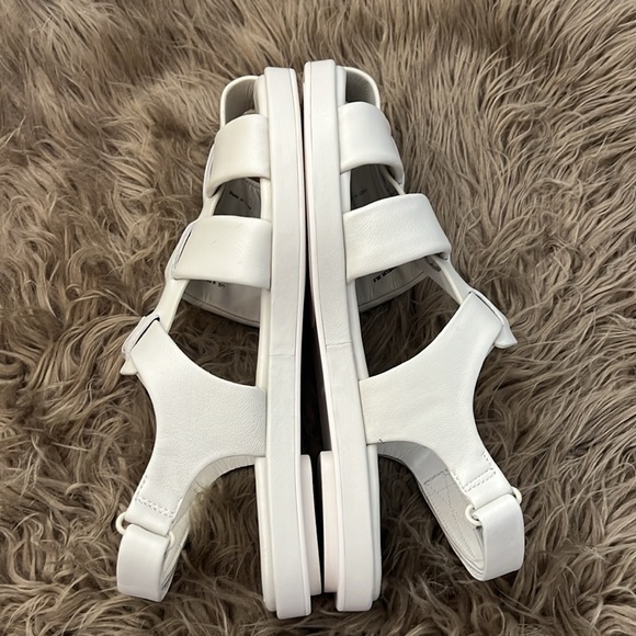Vince Rava Leather Fisherman White Strappy Sandals 9.5 - Picture 7 of 13
